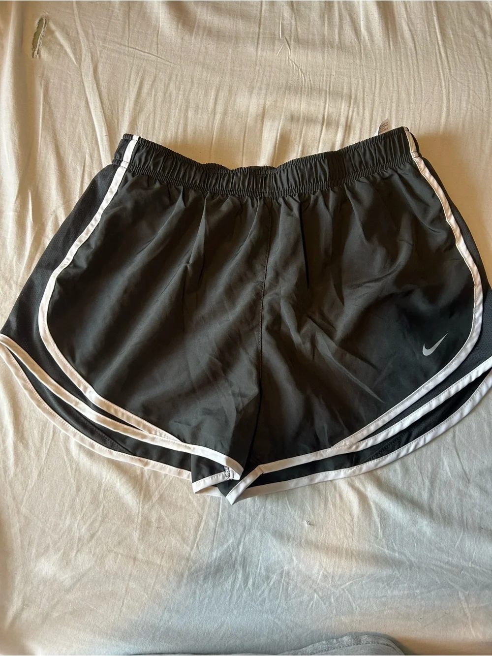 Nike Women's Black Running Shorts with White Piping